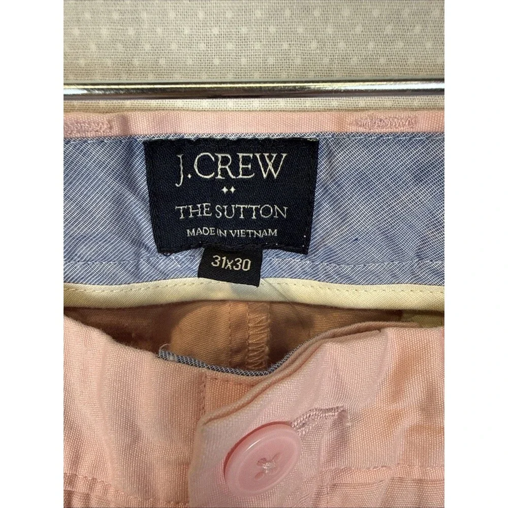 J.Crew The Sutton Summerweight Chino Pants Pink Mens 31x30 (Measures 32x30)